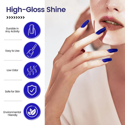 QAZIXU 10ml Klein Blue Nail Polish Gel Soak Off UV LED Manicure Semi-Permanent Nail Art Varnish For Salon & Home Pure Gel Polish