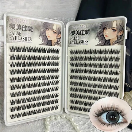 Doggy Eye Lashes No Glue False Eyelashes Extenstion Natural Thick Wispy Segment Eyelash Supplies For Classic Makeup And Cosplay
