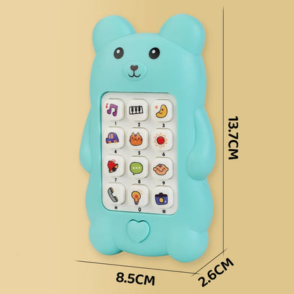 Cute Bear Baby Phone Toy Music Sound Telephone Sleeping Toys Simulation Phone with Lights Kids Early Educational Toy Kids Gifts
