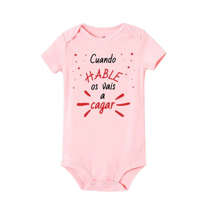 When I Talk You Mess Up The Gift Print Baby Rompers Infant Bosysuit Baby Cute Cloths Newbron Short Sleeve Bodysuits Toddler Gift