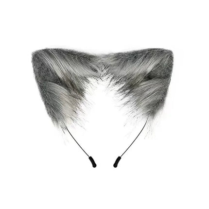 Costume Accessory Set Fox Ears and Tail Soft Faux Fur Hair Band Animal Themed Cosplay Halloween Party