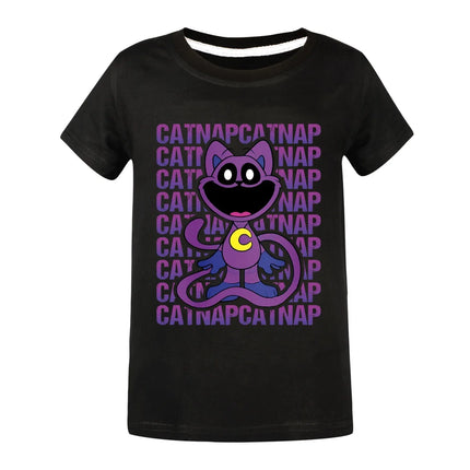 Smiling Critters T-shirt Kids Short Sleeve T-shirts Toddler Girls Cartoon Catnap Clothes Baby Boys T-shirt Children Casual Tops