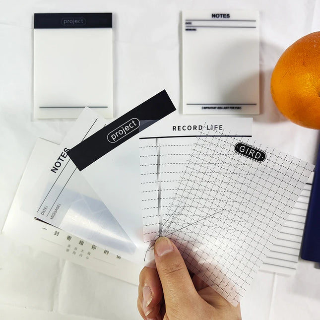 200 Sheets Transparent Waterproof Posted It Sticky Note Pads Notepads Posits for School Stationery Office Supplies
