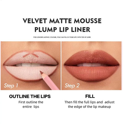 12pcs Lip Liner Pencil Set Long Lasting Matte Natural Creamy Cosmetics Lip Liner Kit Luxury Matte Lip Liner Lip Contour Lipstick
