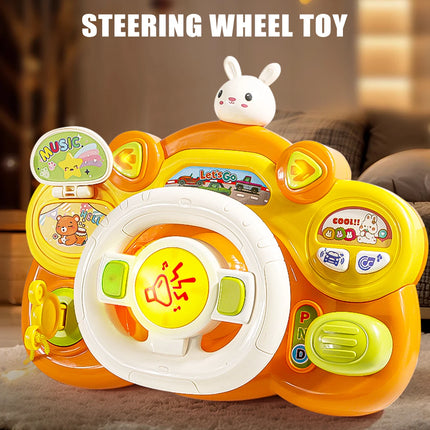 Music Steering Wheel Toys, Simulated Driving Steering Wheel Vocal Toy Multifunctional Learning Early Education Gifts for Kids