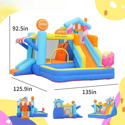 SkyBounce Inflatable Bounce House for Kids Fun Double Slide Jumping Inflatable Bouncer Blow Toddler Bouncy House Indoor Outdoor