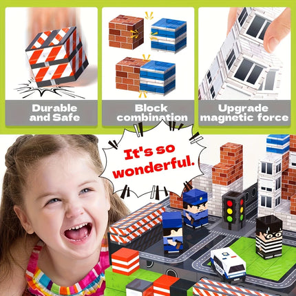Puzzle Learning Magnetic Blocks, Can Be Constructed, Dismantled, and Rebuilt Freely, Enhancing Concentration and Imagination