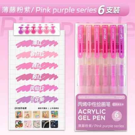 150/6 Colors Colors Large Capacity Acrylic Gel Pen 1.0mm Painting Drawing Student Writing Pen Office School Supplies Stationery