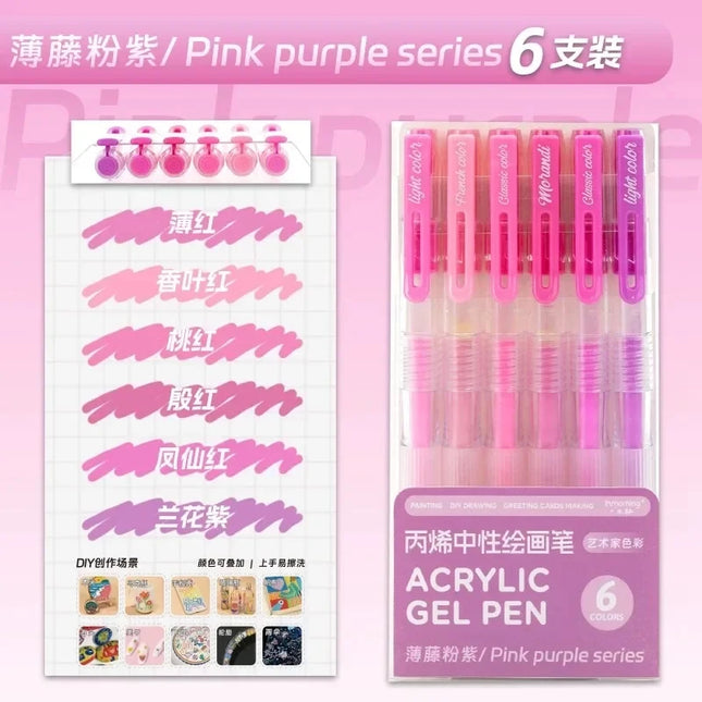 150/6 Colors Large Capacity Acrylic Gel Pen 1.0mm Painting Drawing Student Writing Pen Office School Supplies Stationery