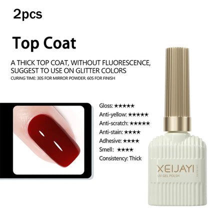 XEIJAYI Base Gel Super Top Coat Manicure Matte Top Coat Semi Permanent Soak Off UV Gel Varnish 15ml