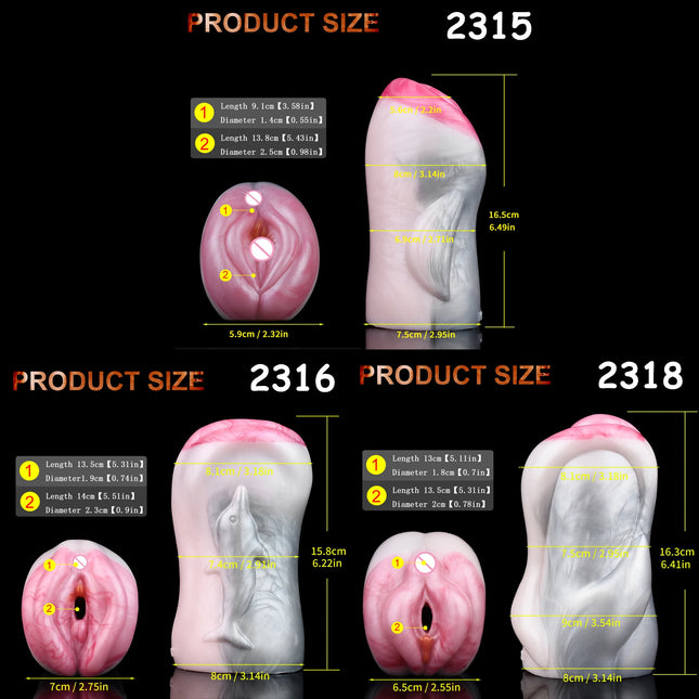 SMMQ Dolphin Masturbator Soft Silicone Dual Channel Onahole Realistic Vaginal Pocket Pussy Stroker Sex Toy For Adult Men