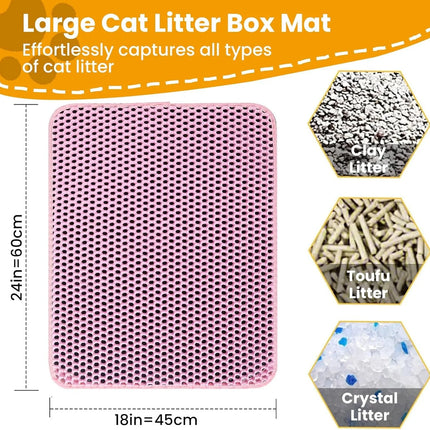 Cat Litter Mat Double Layer Pet Non Slip Big Pet Litter Box Filter MatWear Resistant Waterproof Anti-slip Cat Litter Mat