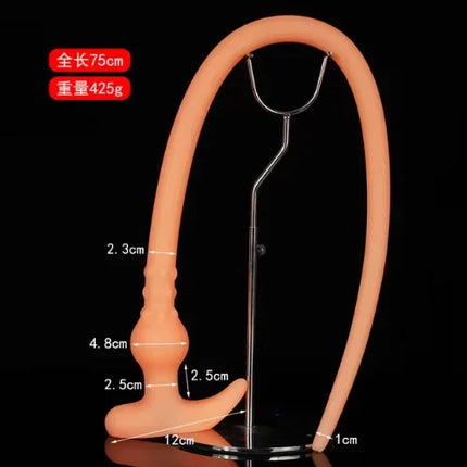 Super Long Anal Plug Silicone Wearable Butt Plug Hollow Enema Vaginal Cleaning Glowing Dildo Deeper Adult Toys Sex Toys Sex Shop