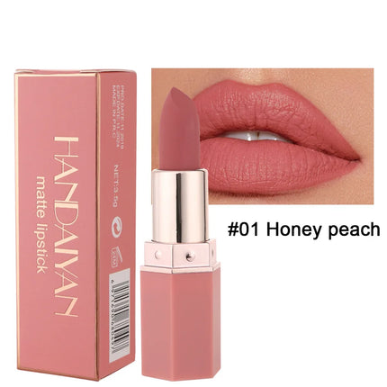 6 Colors Nude Matte Lipstick Waterproof Velvet Lipsticks Sexy Red Brown Pigments Makeup Long Lasting Profissional Lips Cosmetics