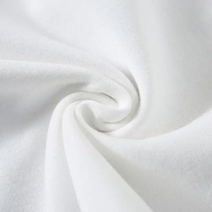 Black White GSM 500g Heavy-duty Pure Cotton T-shirt, Thickened Threaded Round Neck Short Sleeves, Three-Needle Half Sleeve Tees