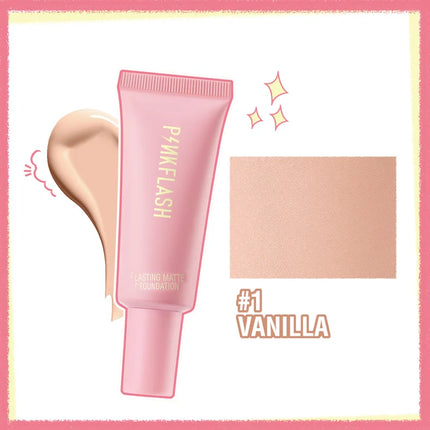 PINKFLASH Makeup Foundation Full Concealer Smooth Oil Control Matte Base Cosmetics Natural Make Up Look Face Foundation