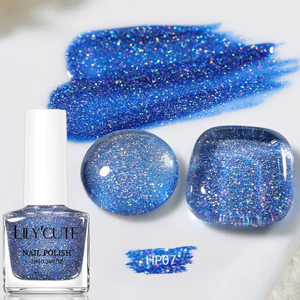 LILYCUTE 7ml Nail Polish Sliver Glitter Colorful Shining Effect Nail Art Varnish DIY No Need Of Lamp To Cure
