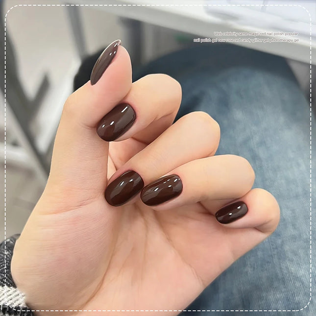 Autumn Winter Chocolate Brown Nail Polish Gel Maillard Caramel Color Gel Nail Supplies for Professional Nail Art DIY Nail Salon