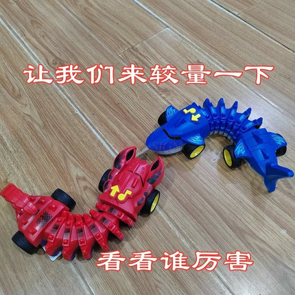 Electric Mechanical Shark Fighting Bone Car Children's Music Light Twisting Crawling Scorpion Crocodile Boy Puzzle Toy