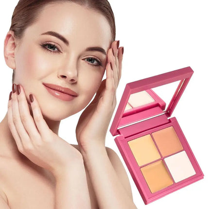 Four Color Concealer Waterproof Covers Acne Scars And Dark Circles Nasolabial Fold Lightweight Facial Brightening Foundation