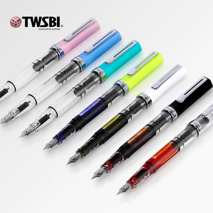 Original TWSBI ECO Piston Pen Transparent Resin Fountain Pen Holder Large Capacity Ink Storage Student Writing Business Gift