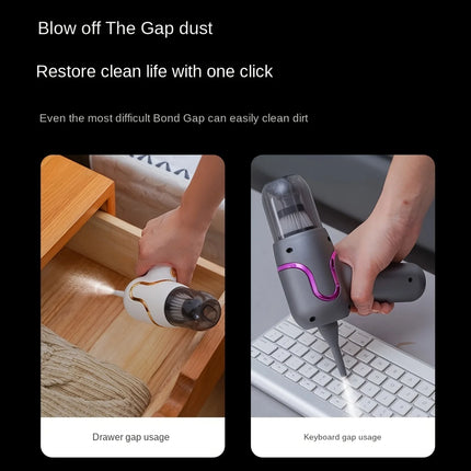12500Pa Portable Car Vacuum Cleaner Cordless Handheld 4-in-1 Suction/Blow/Pump/Inflate Mini Vacuum for Car Home Desktop Cleaning