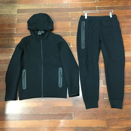 Men Knit Zip Hoodie Pants Set Sports - Windproof Cotton Casual / Ensemble Homme Hoodie Zip Pantalon - Coupe-Vent Coton