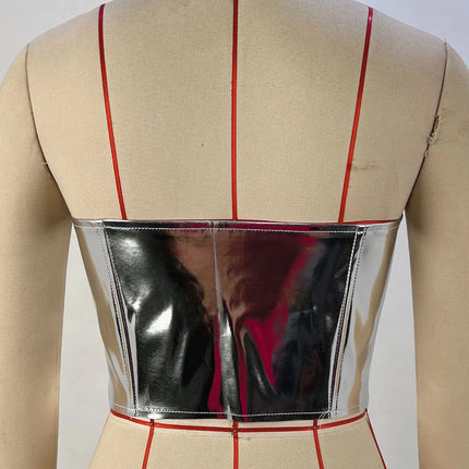 Sexy Y2K Clothes Leather Corset Crop Top Women Summer Body Night Club Party Halter Tank Top Festival Outfits Cropped Tube Tops