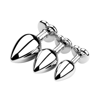 Anal Plug 3 Sizes Heart Metal Crystal Anal Plug for Women Removable Stainless Steel Butt Plug Men Stimulator Anal Sex Toys Dildo