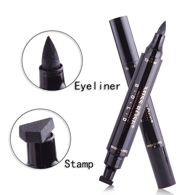 Long-lasting Eye Liner Pencil for Eye Makeup,Waterproof Double-Sided Liquid Eyeliner Stamp Pen Set for Beginners
