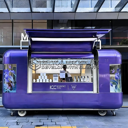 Belyoo Food Truck Hot Selling Efficient Full Kitchen Taco BBQ Pizza Burger Fried Chicken Smoothie Mobile Coffee Kiosk