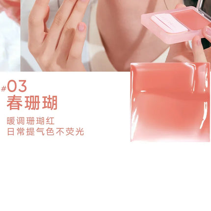 Judydoll Water Light Cream Hydrating Blush Multi Purpose Moisturizing High Light Expanding With Puff Long-lasting Face Makeup