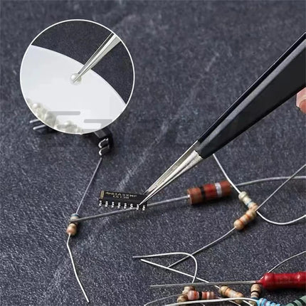 Antistatic Stainless Steel Tweezers 6 PCS Precision Maintenance Industrial Repair Curved Tool Home Work Model Making Hand Tools