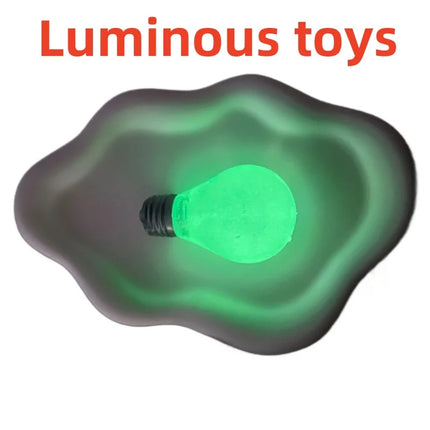 Light Bulb Shaped Luminous Squeeze Toy Children's Toys for Stress Relief Novelty Funny Decompression Birthday Gift Party Hobbies