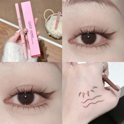 2 in 1 Punk Red Eyebrow Eyeliner GelPencil with Angled Brush Smudge-Proof Waterproof Smooth for Brow & Lying Silkworm Eye Makeup