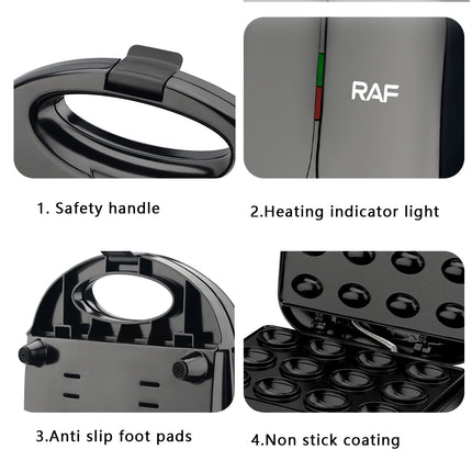 Double Sided Heating Electric Waffle Maker 12 Hole Nut Design for Cakes Baking Business Multifunctional Kitchen Appliance