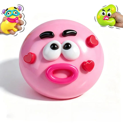 Popular New Creative Dog Facechanging Kneading Soothingball Soft Rubber Breathable Toy Children's and Adult Stressrelieving Tool