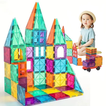 Magnetic 3D Building Blocks Set, Construction Toy For Kids Boys And Girls , Halloween/Thanksgiving Day/Christmas gift