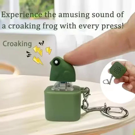 Funny Croaking Frog Duck Luminous Button Keychain Keyboard Fidget Clicker Sound Keyring for Stress Relief Finger Toy Gift Decor