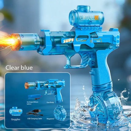Electric Gatling LED Light Water Gun High-Speed Continuous Burst Rotating Summer Outdoor Beach Pool Party shooting Toy Gift