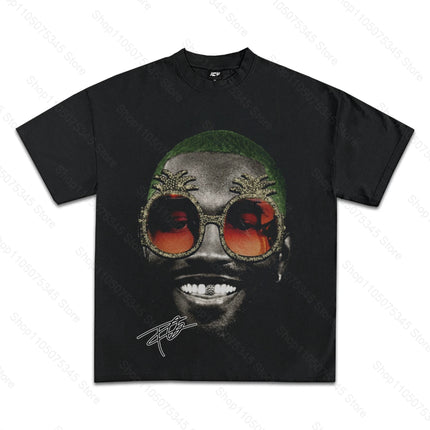 Rapper Frank Retro Graphic T Shirt Men's Hip Hop Ocean Album Clothing T-Shirts Y2k Unisex Blond Fashion Oversized Cotton T-shirt