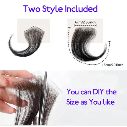 Lace Edges Baby Hair 100%Human Hair Edge for Women Swiss HD Lace Baby Hair Edges Strips Reusable Invisible Lace Hairline Instant