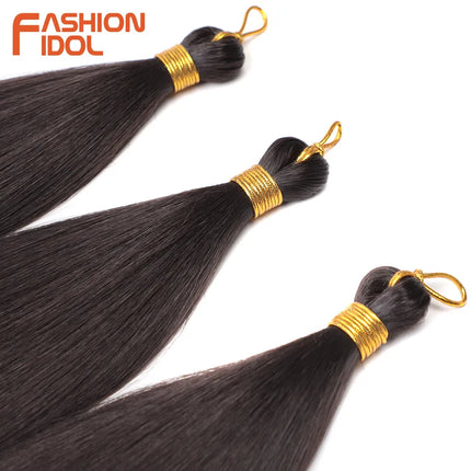 FASHION IDOL 28inch 300g/3Pcs Ariel Straight Pony Hair Crochet Braids Hair Synthetic Braiding Hair Soft Crochet Hair Extensions