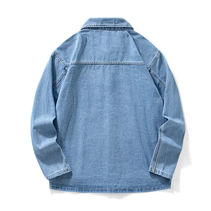 Men's Spring New Loose Fit Flat Foot Casual Shirt Multi-Pocket Design Japanese Workwear Top Comfortable Loose Style