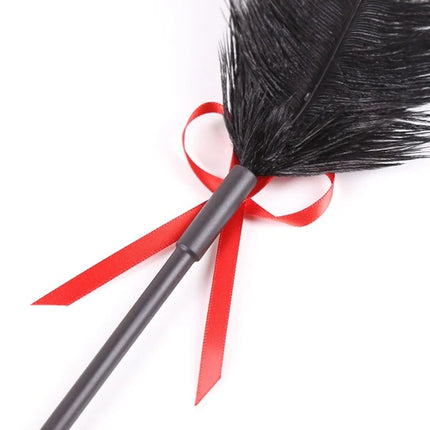 New Erotic Bdsm Feather Tickled Whip Punish Leather Spanking Paddle Play Flogger Lover Riding Crop Pony Sex Toy