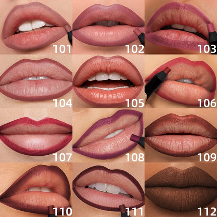 1PC Waterproof Matte Lip Liner Contours Lips in Shades Lipstick Long Lasting Non-stick Cup Hydrating Lip Makeup 12 Colors Gifts