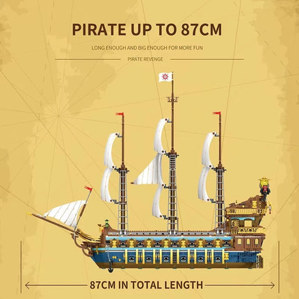 2830PCS Royal Sunshine Sailing Ship Building Blocks Sun Pirate Boat Assembly Model Bricks Education Toys For Kids Holiday Gifts