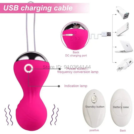 Silicone Smart Ball Vibrating Kegel Balls Private Care Vagina Tighten Exercise Machine Vaginal Geisha Ball Sex Toys for Women 18