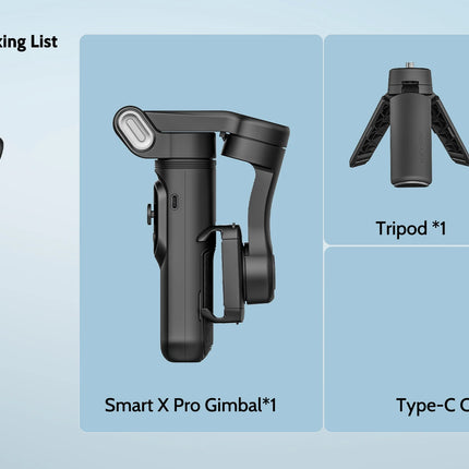 Folding Handheld Gimbal Smart XE 3-Axis Phone Gimbal Stabilizer With Focus Wheel for iOS Android iPhone 16-12 Vlog Stabilizer