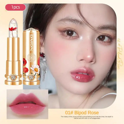 Crystal Petals Color-changing Lipstick Flower Gold Foil Desalination Color Lipstick Soft Delicate Lasting Waterproof Makeup